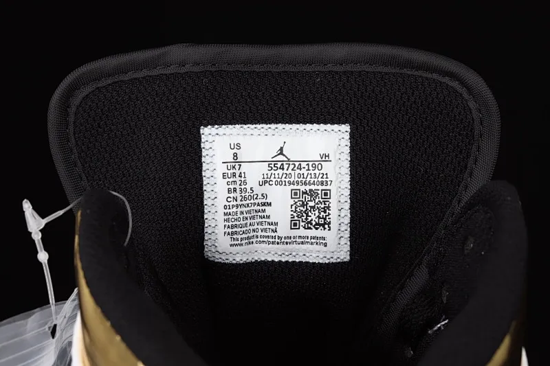 All categories Air Jordan Jordan series basketball shoes Air Jordan 1 Mid Air Jordan 1 Mid SE AJ1 Joe 1 white black gold Zhongbang basketball shoes 554724-190